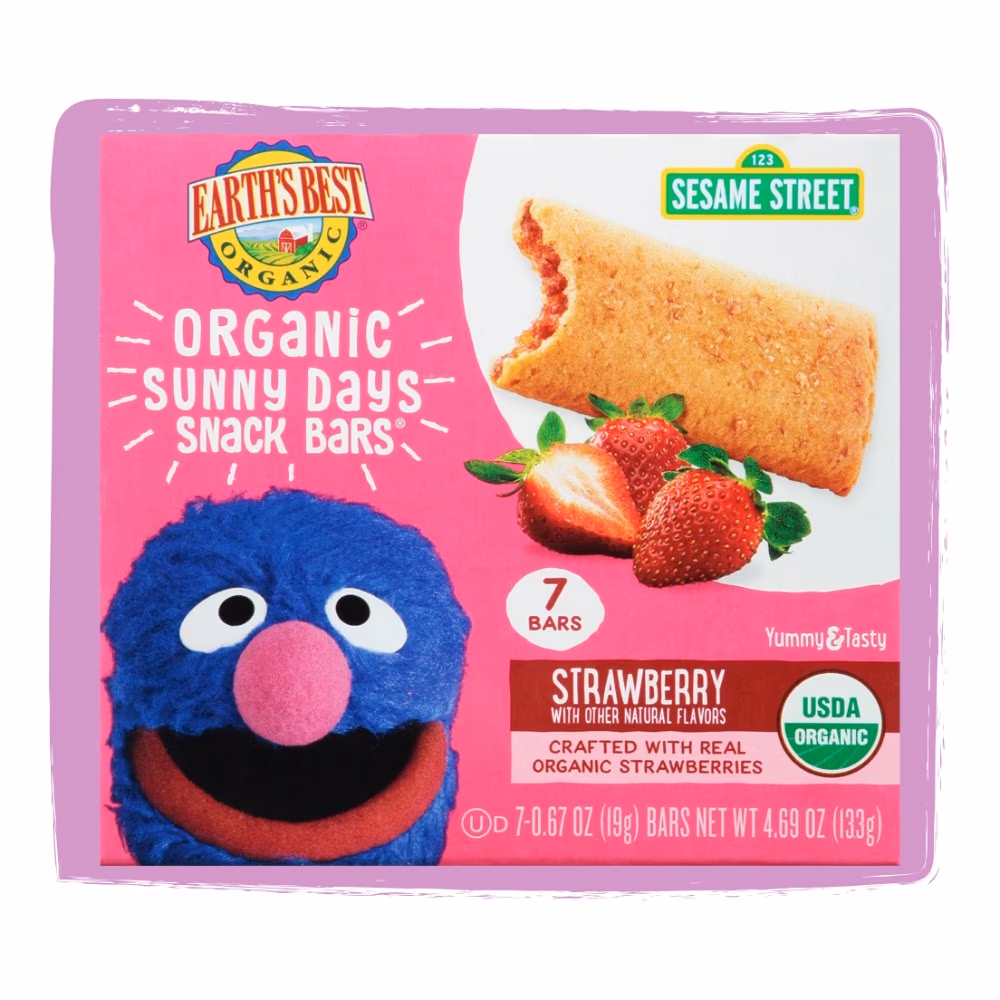 Earth’s Best Organic Strawberry Snack Bars – 133g | Healthy Organic Cereal Bars for Kids & Toddlers
