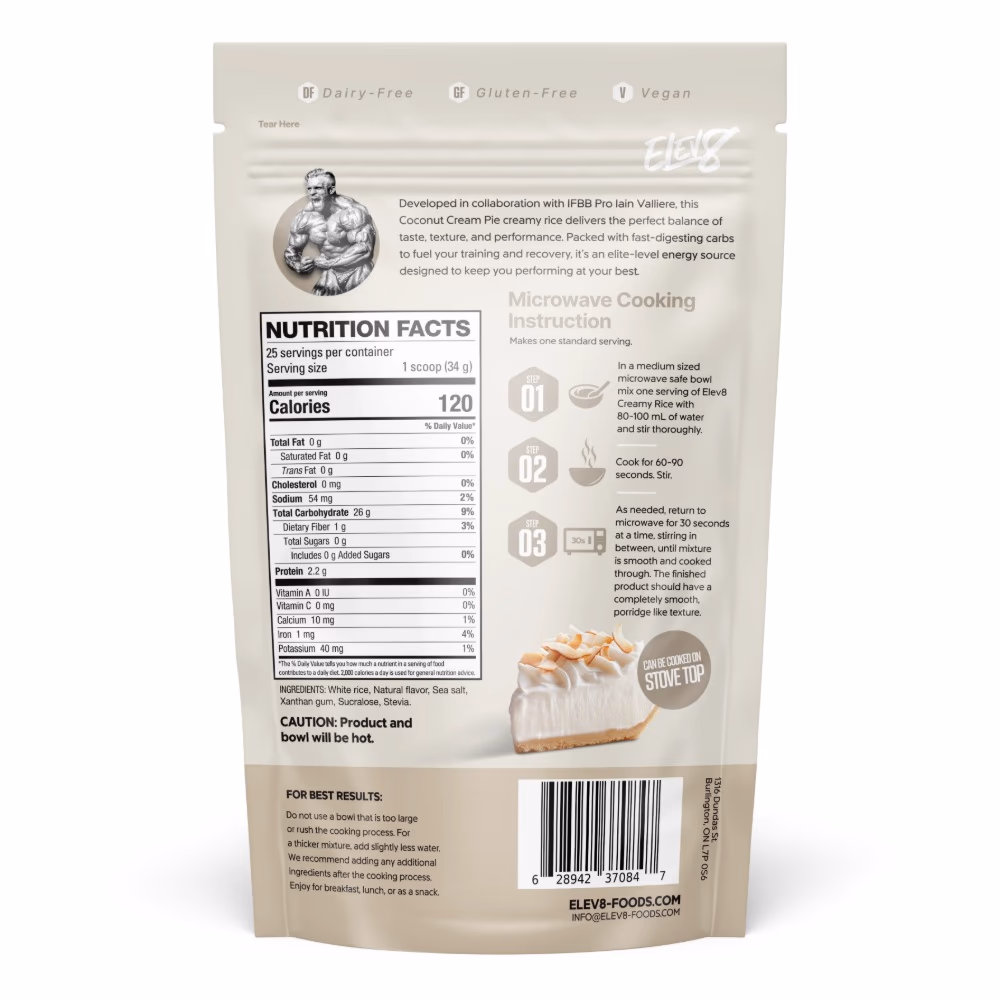 Elev8 Creamy Rice Coconut Cream Pie – 850g  2
