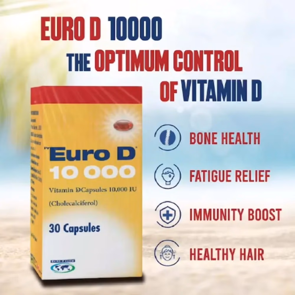 Euro D 10000 IU Vitamin D3 Capsules – 30 Softgel Capsules 4
