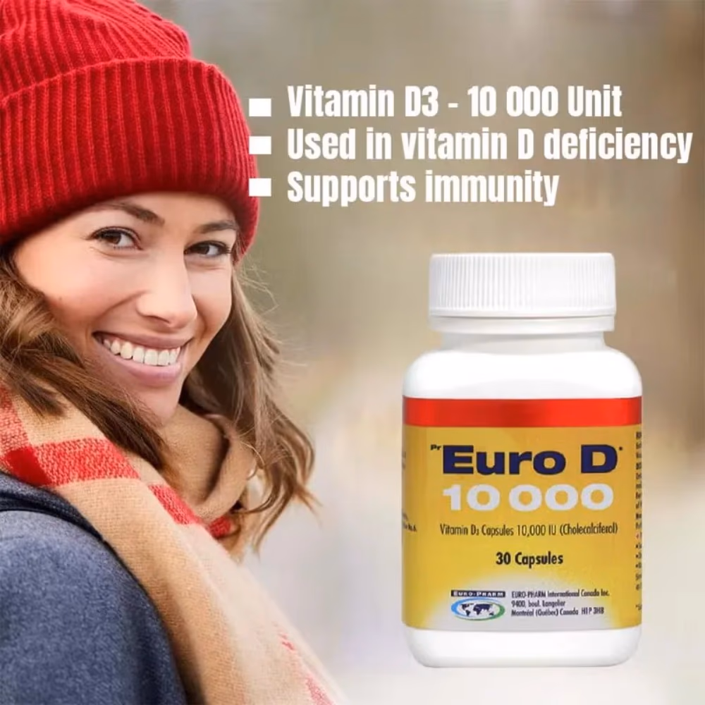 Euro D 10000 IU Vitamin D3 Capsules – 30 Softgel Capsules 3