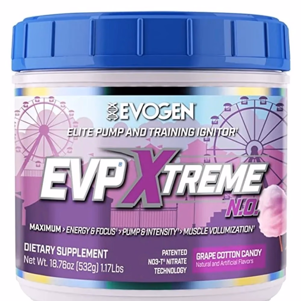 Evogen EVP Extreme N.O. Pre-Workout 532gm - Grape Cotton Candy Flavor