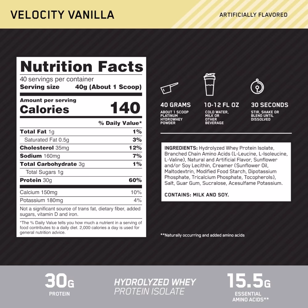 Optimum Nutrition Hydro Whey Vanilla 3.5LB 4