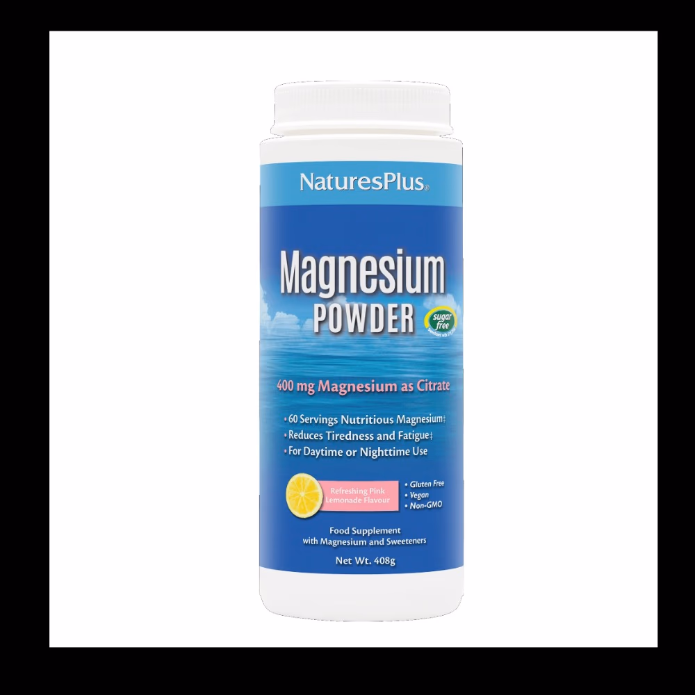 Natures Plus Magnesium Powder Refreshing Pink Lemonade 408g 1