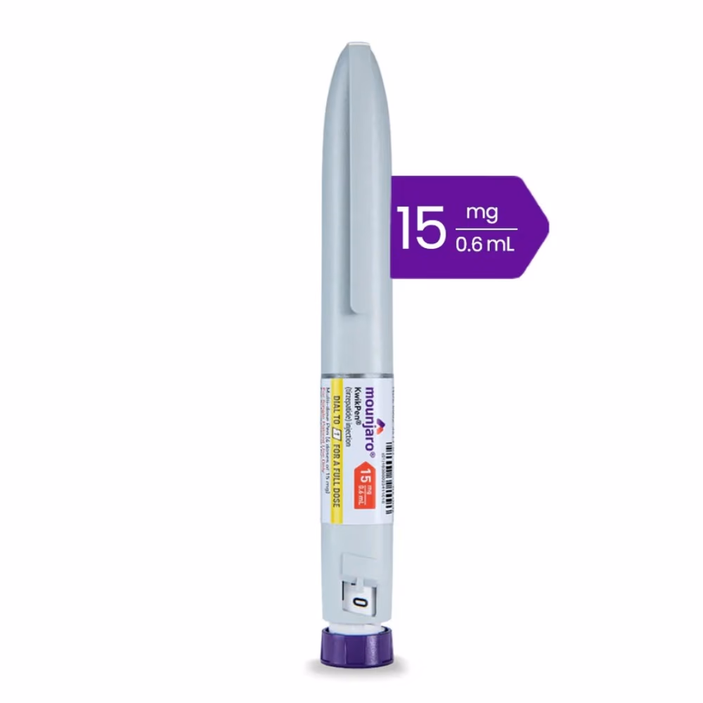 Mounjaro KwikPen Tirzepatide 15mg/0.6ml, Four-Dose Pre-Filled Injection 1 Pen For Subcutaneous Injection