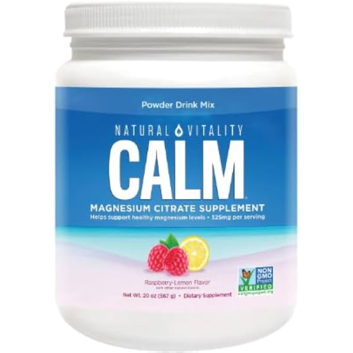 Natural Vitality Calm Magnesium Citrate Powder – Raspberry Lemon Flavor, 567g