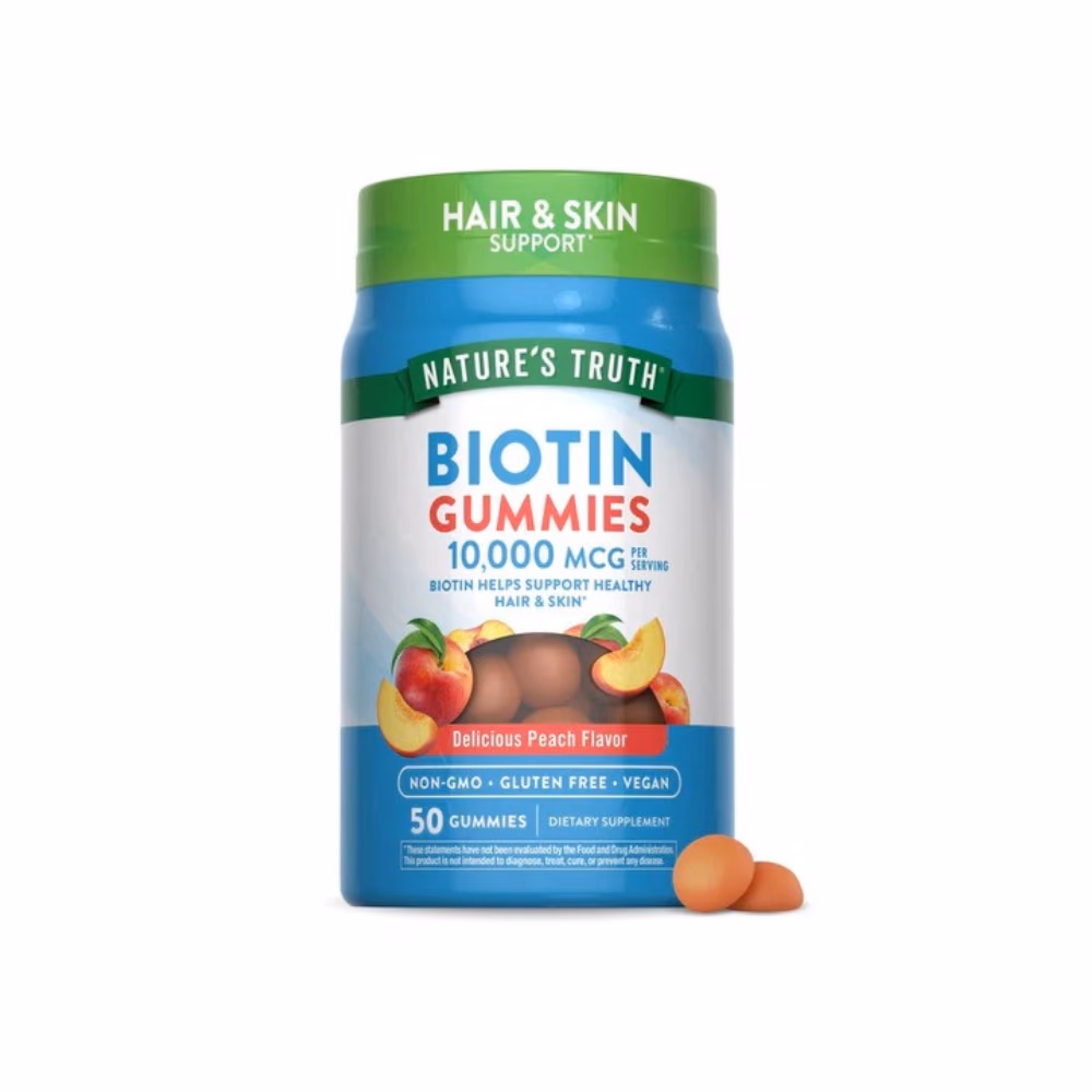 Nature's Truth Biotin 10,000mcg Peach Gummies 50s 1