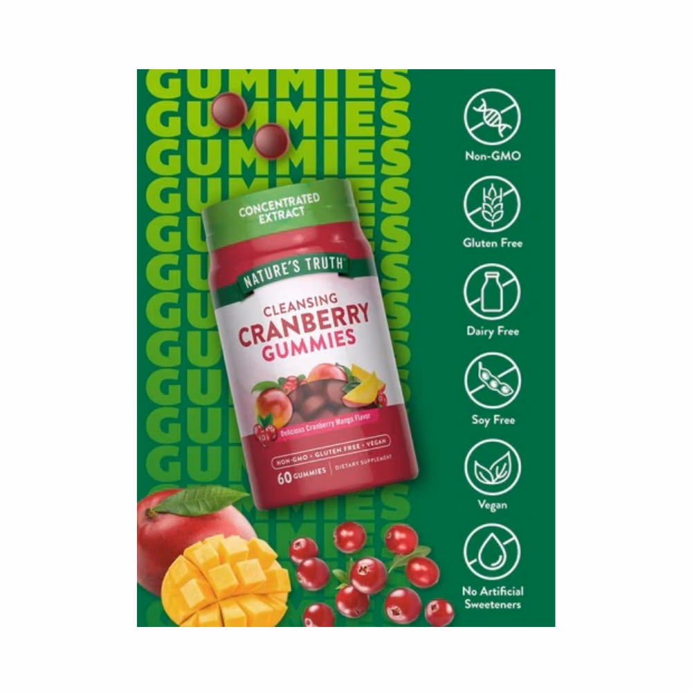 Nature's Truth Cleansing Cranberry Mango Gummies 60s 5