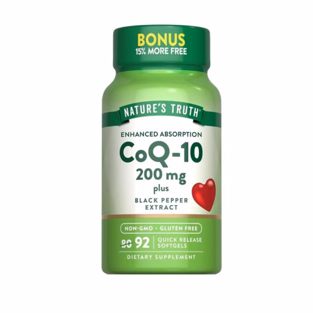 Nature's Truth CoQ-10 200mg + Black Pepper Extract Softgels 92s