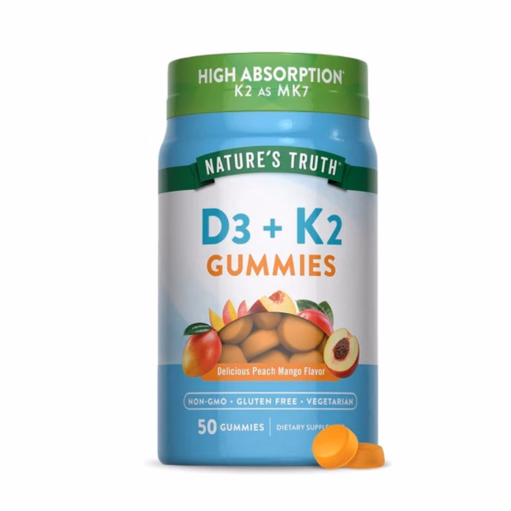 Nature's Truth D3+K2 Calcium Gummies Peach Mango 50s