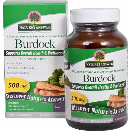 Natures Answer Burdock Root 500mg 90 Vegetarian Capsules 1