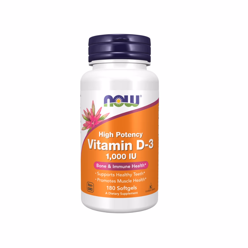 Now Vitamin D3 1000 IU 180 Softgels 1