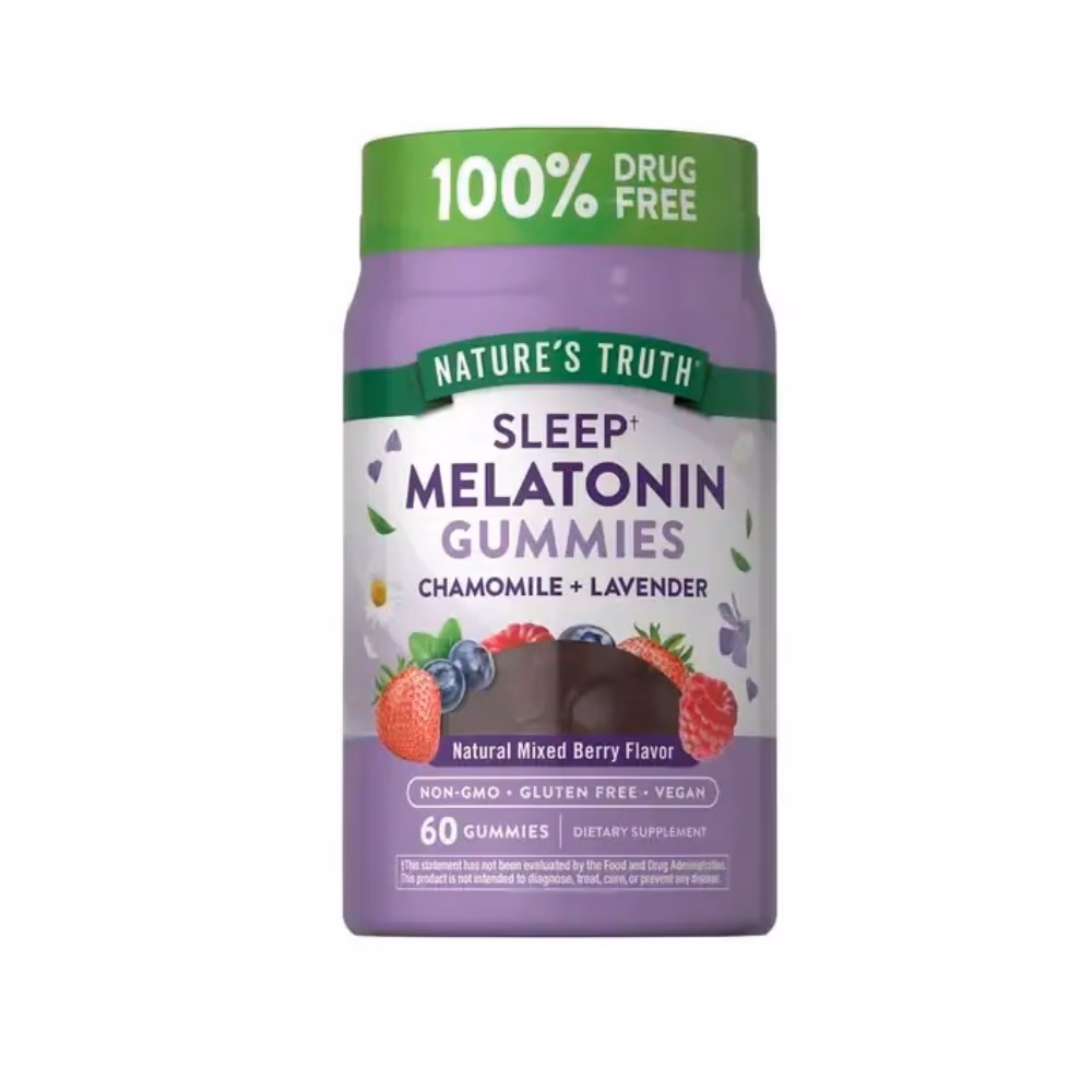 Nature's Truth Chamomile + Lavender Sleep Melatonin Gummies, Mixed Berry