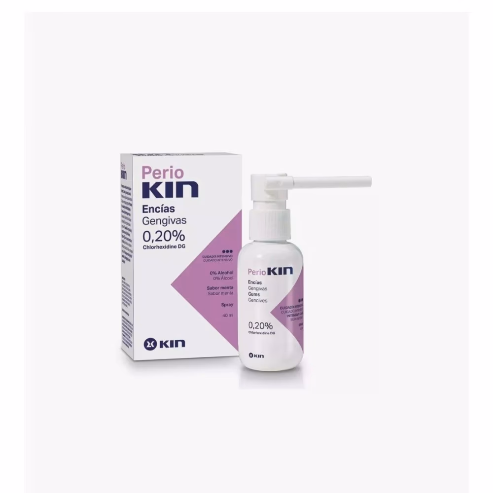 Perio-Kin Oral Spray 40ml - Alcohol-Free Chlorhexidine Digluconate Gum Spray for Precise Hygiene of Hard-to-Reach Areas, Around Implants, Brackets and Interdental Spaces, Short-Term Care