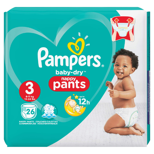 Pampers Baby Dry Nappy Pants Size 3 For 6 To 11 kg - Pack of 26s 1