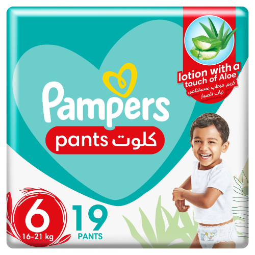 Pampers Pants With Aloevera Lotion Size 6 For 16 To 21 Kg - Pack of 19s