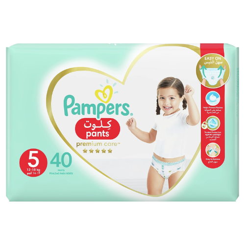 Pampers Premium Care Pants Size 5 For 12 To 18 kg - Pack Of 40s 1