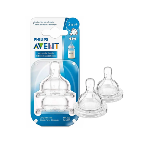 Phillips Avent Scf 633/27 Silicone Classic Plus Teats 3 Hole 3M+ 2S 1