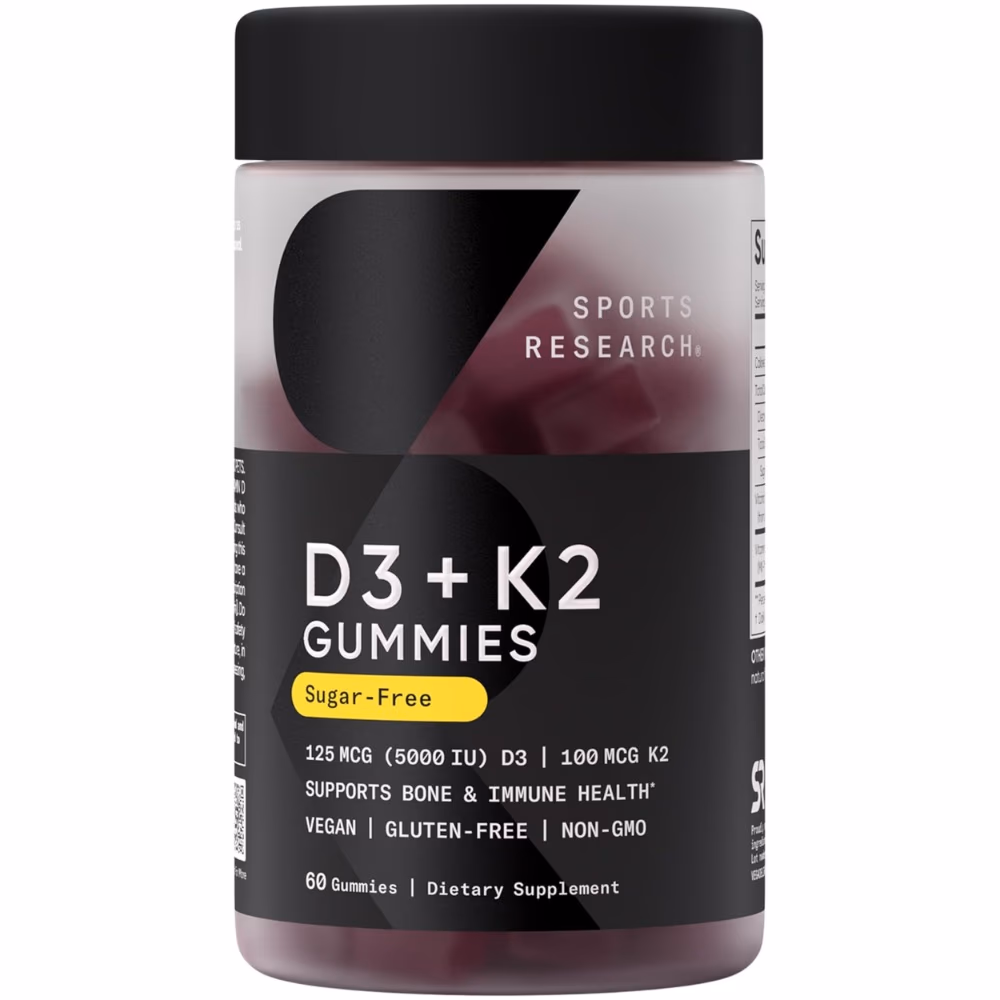 Sports Research D3 + K2 Gummies, 60 Count 1