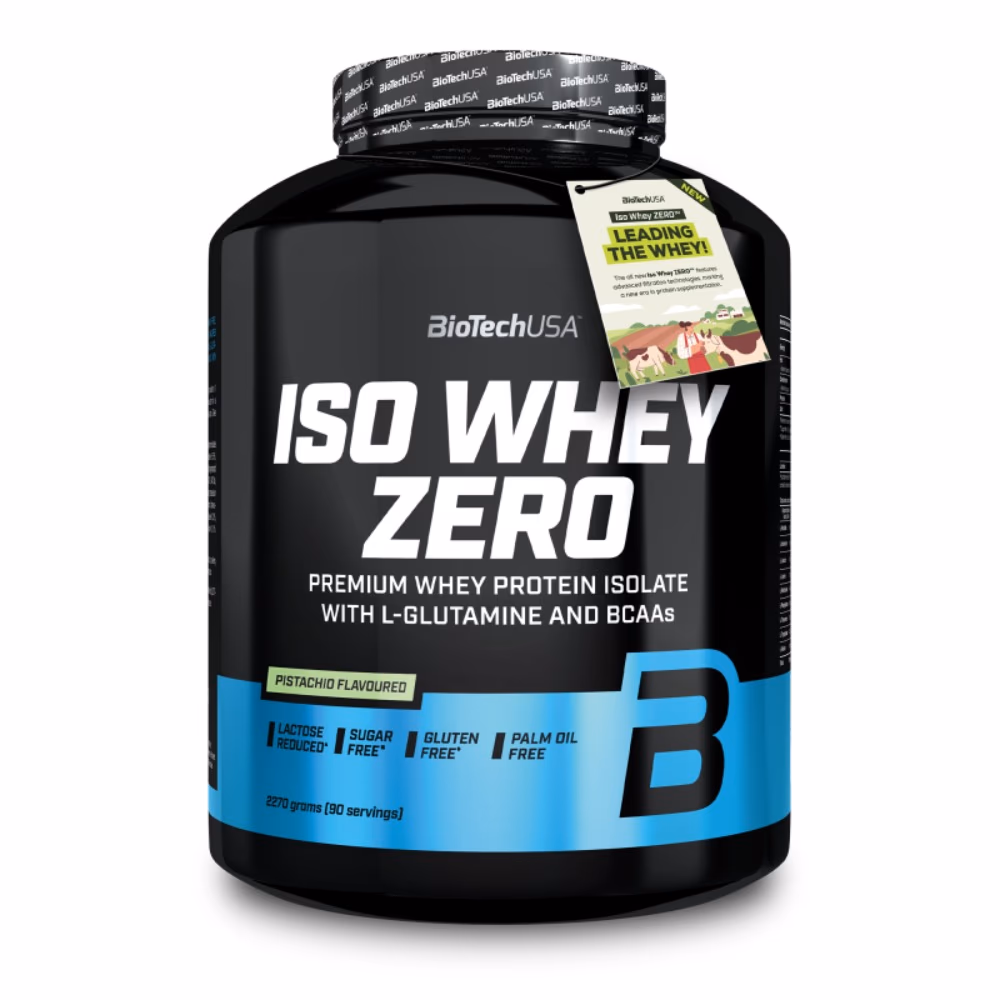 BioTechUSA Iso Whey Zero Pistachio 2270g: Lactose-Free Whey Protein Isolate 2