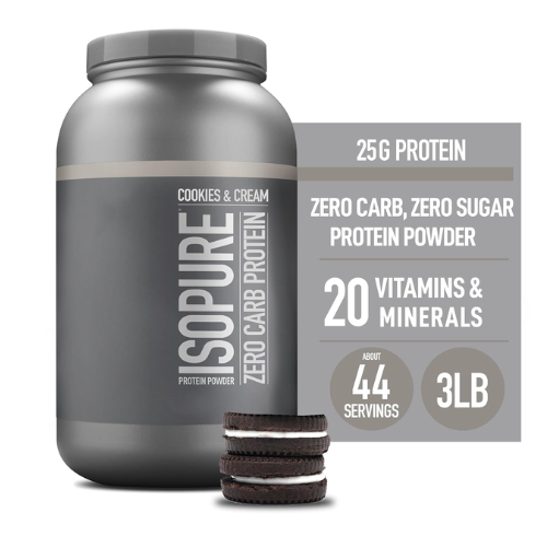 Isopure Zero Carb Protein, Cookies and Cream, 3 LB 4