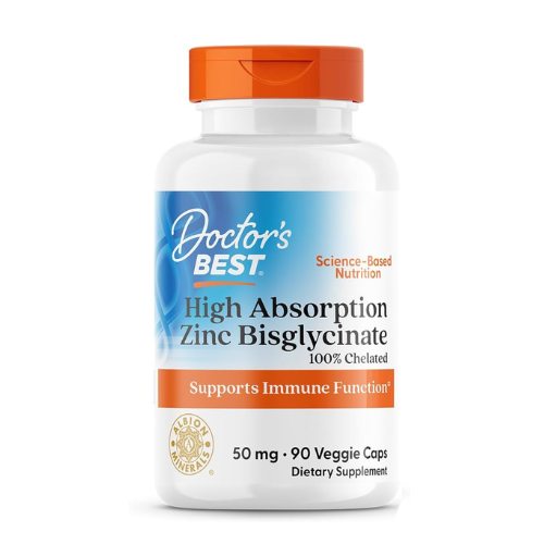 Doctor's Best High Absorption Zinc Bisglycinate 50mg, 90 Capsules