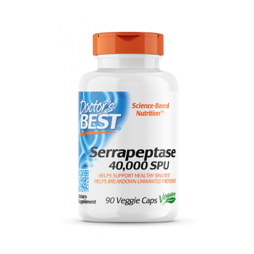 Doctor's Best Serrapeptase 40,000 SPU, 90 Vegetarian Capsules 1