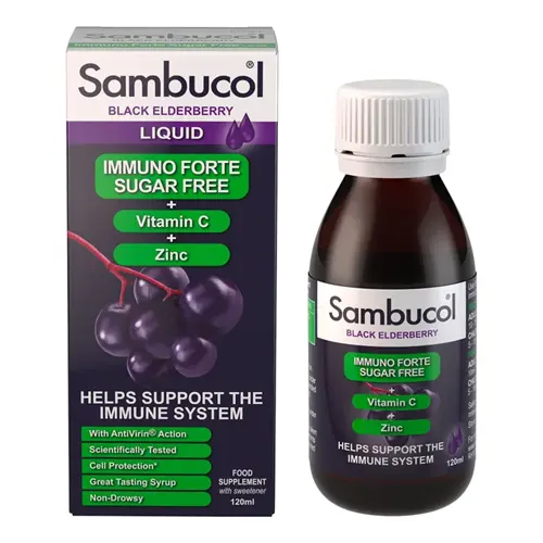 Sambucol Immuno Forte Sugar Free Syrup Vitamin C + Zinc 120ml 1