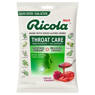 Ricola Throat Care Drops Swiss Cherry 34s 1