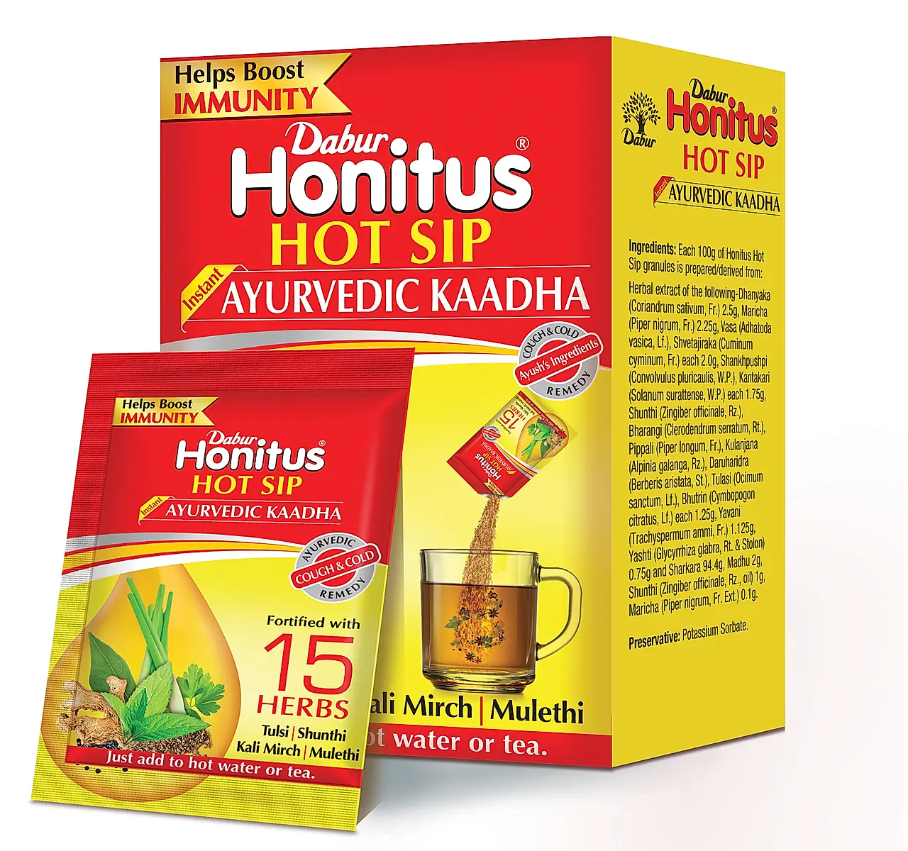 Dabur Honitus Hot SipPack of 10 Sachets