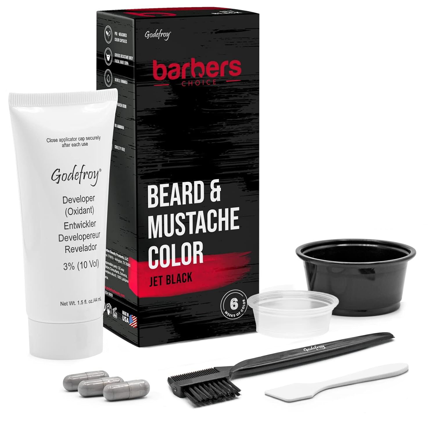 Barbers Choice 3 Application Beard and Mustache Dye for Men – Jet Black 1