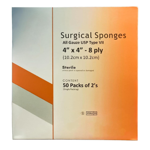 Bromed Surgical Sponges 4x4(50 packs of 2)