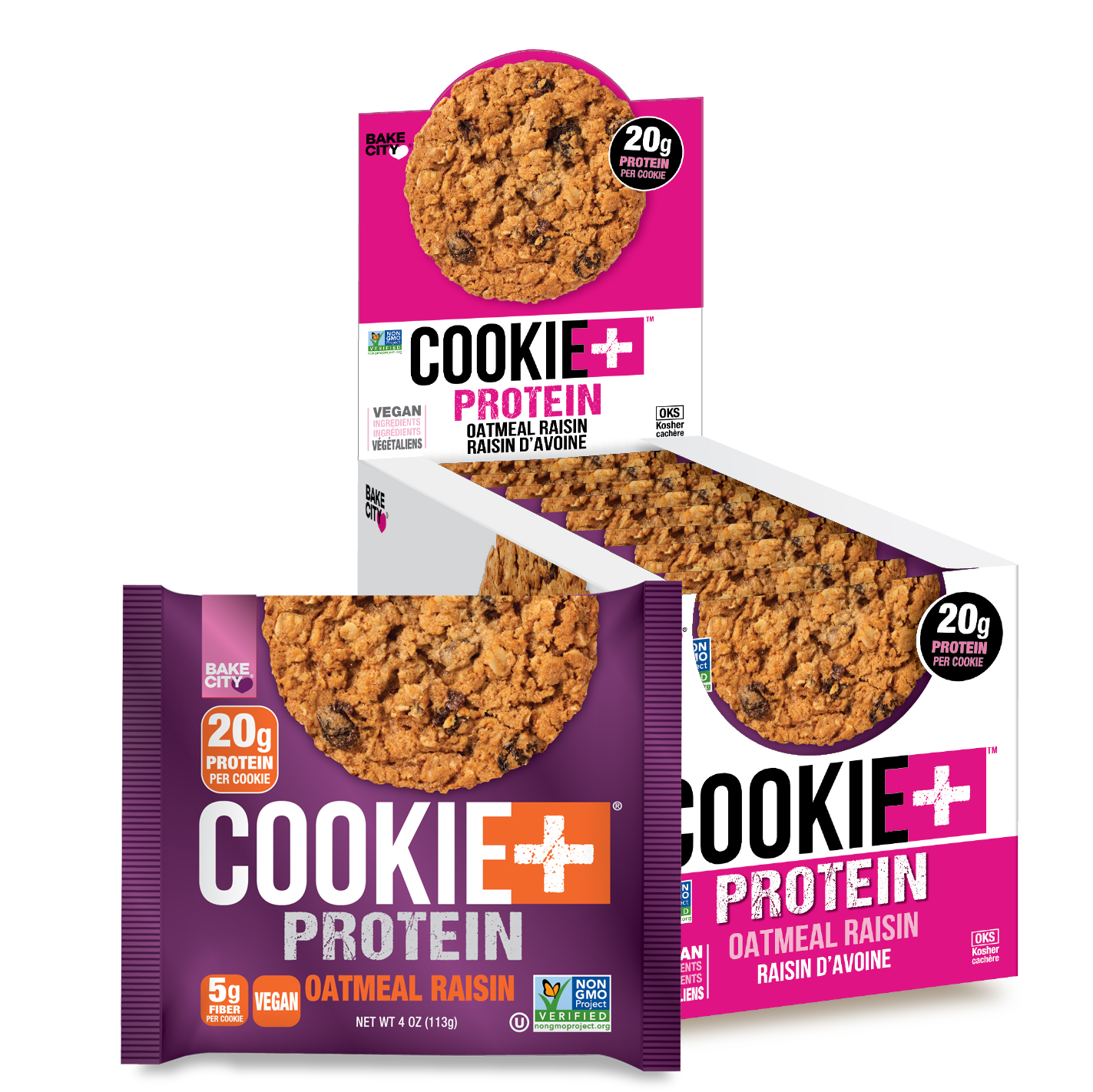 Bake City Cookie+ Protein Oatmeal Raisin - 113 g x 12pcs