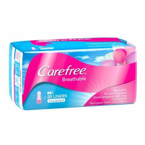 Carefree Breathable Unscented Panty Liners – 20 Count