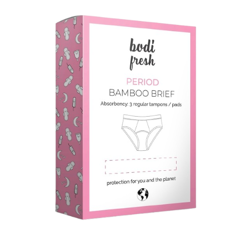 Bodi Fresh Period Underwear - Bamboo Briefs(Black-L)
