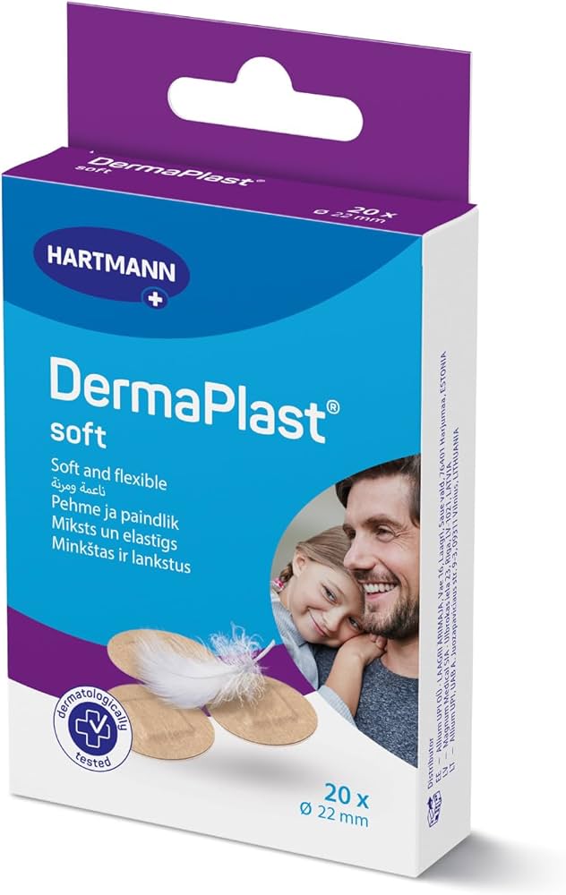 DermaPlast Soft Round Plasters 22mm 20s 1