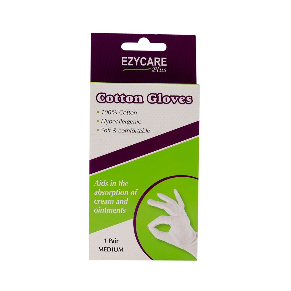 EzyCare Cotton Gloves Medium 1 Pair