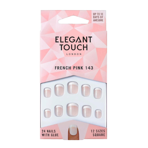 Elegant Touch French American Pink Nails – 24-Pack