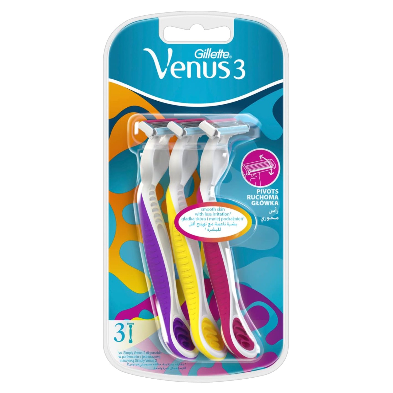 Gillette Venus Simply 3 Colors Disposable Razors – 3 Pack