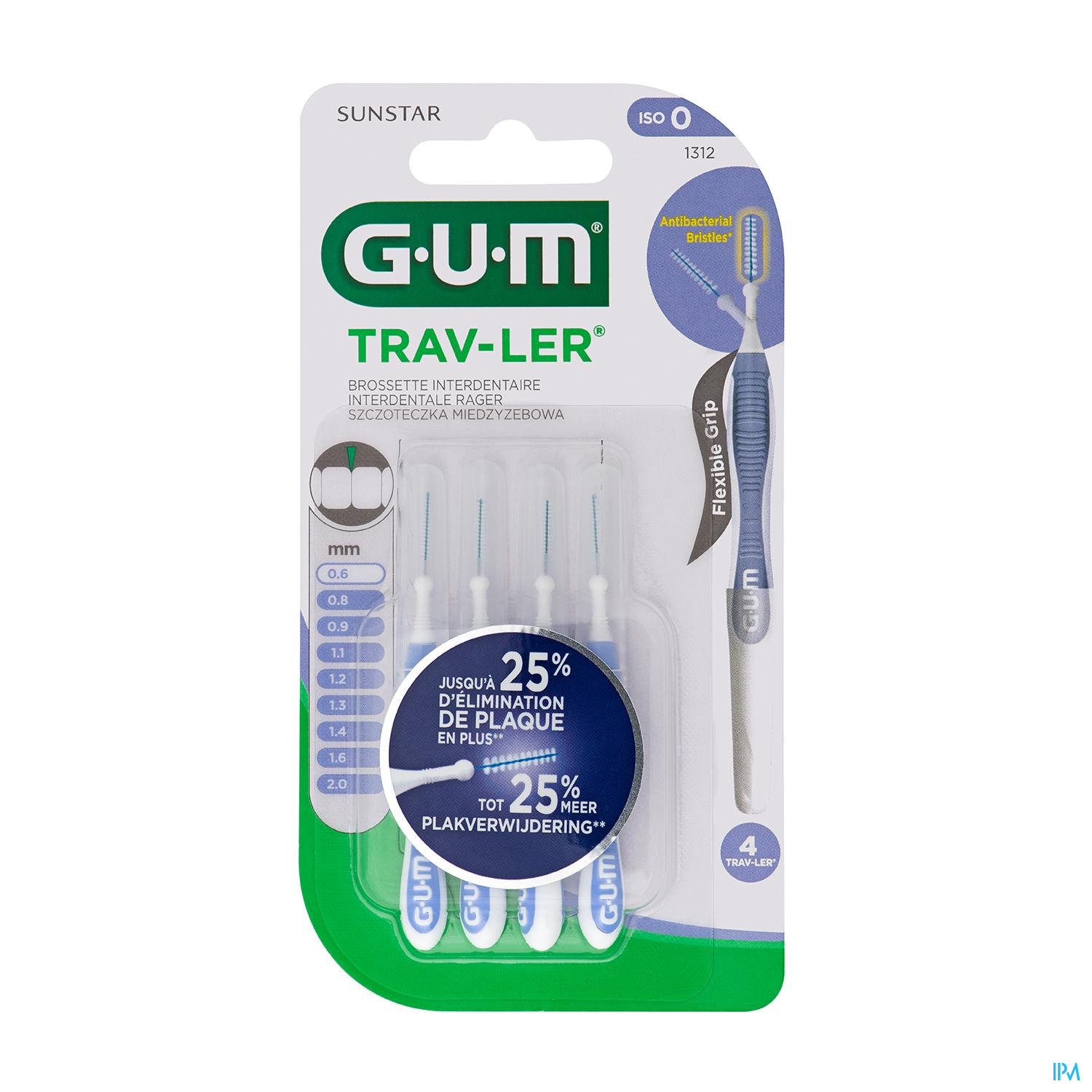 GUM Trav-Ler Interdental Brush 0.6mm 1312 1