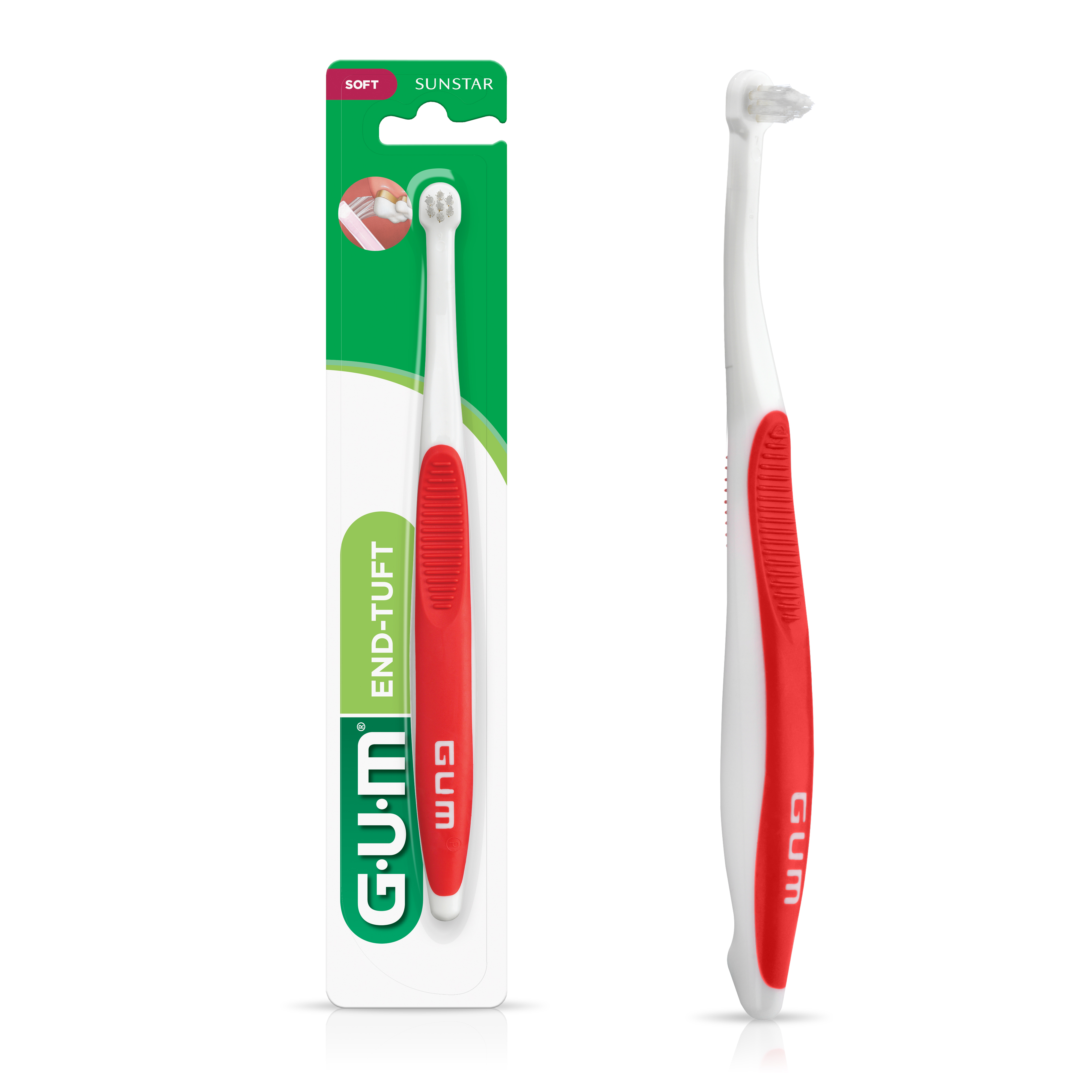 GUM End Tuft Toothbrush 308 Soft with Tapered Bristles 1