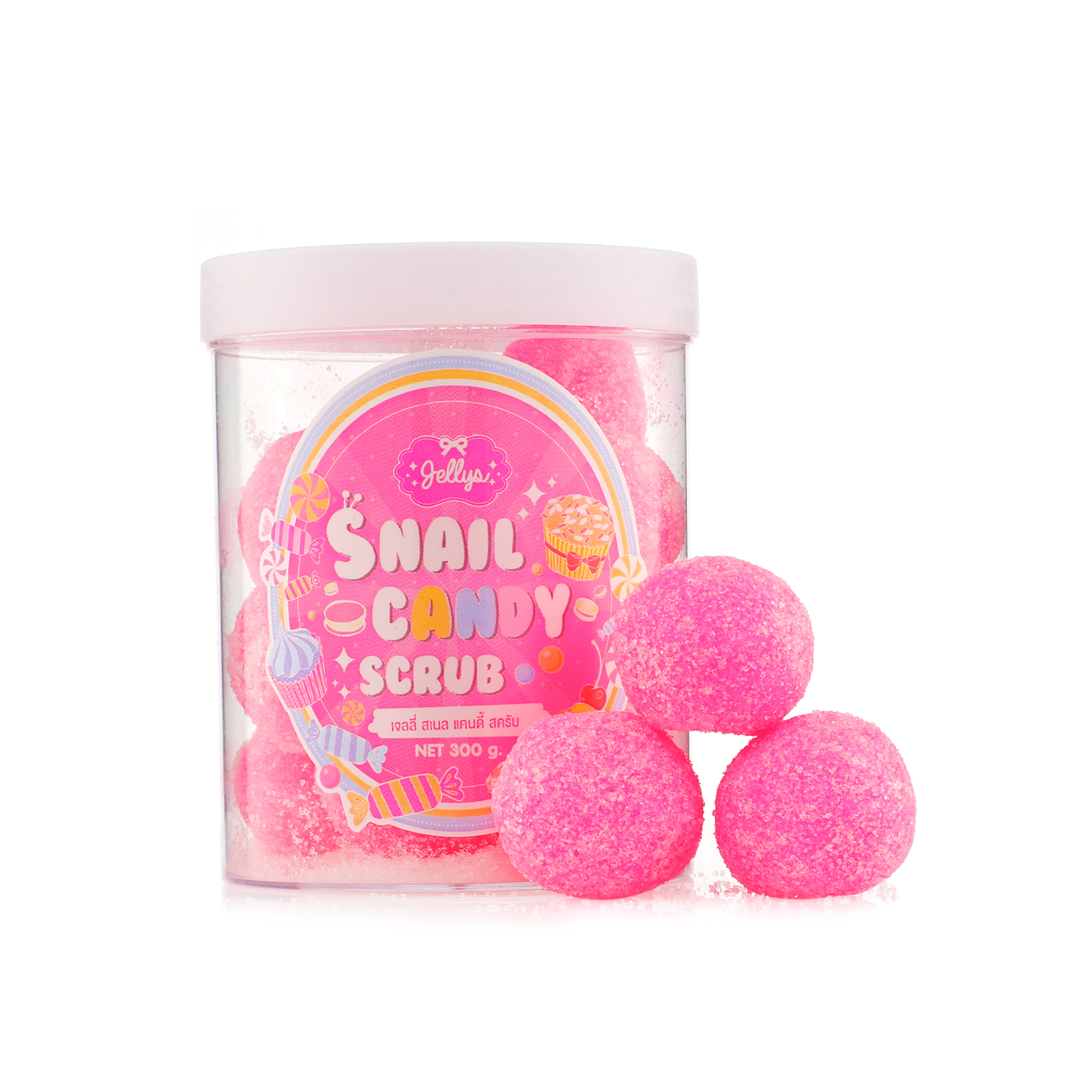 Jellys Snail Candy Scrub 300g – 3-in-1 Exfoliating and Nourishing Body Scrub 1