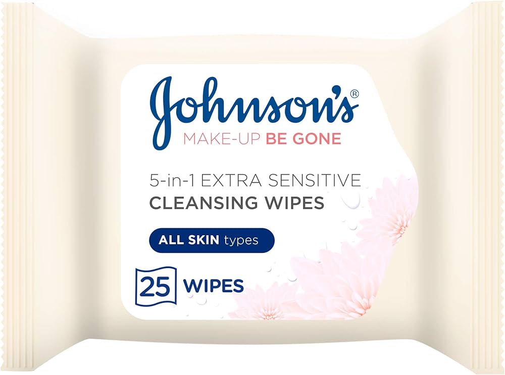 Johnson's 5 in 1 Extra Sensitive Cleansing Wipes 25 Pack 1
