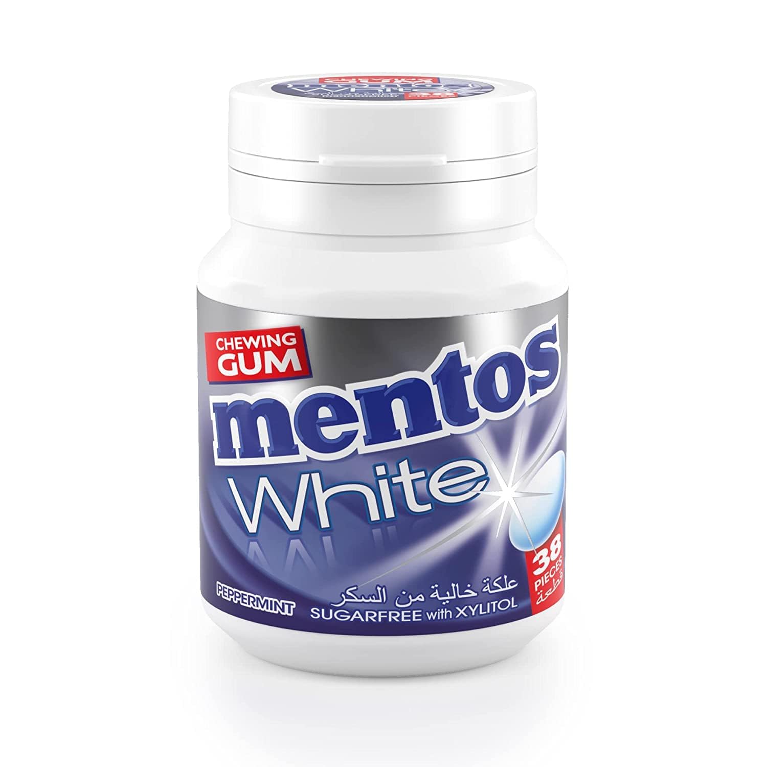 Mentos White Peppermint Chewing Gum 38s 1