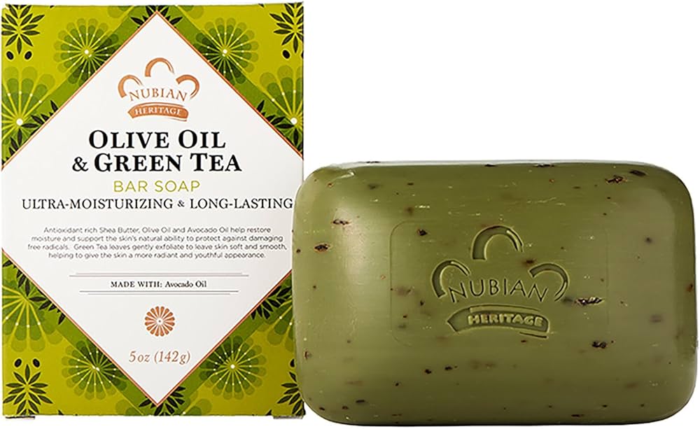 Nubian Heritage Olive Oil & Green Tea Bar Soap 142g 1