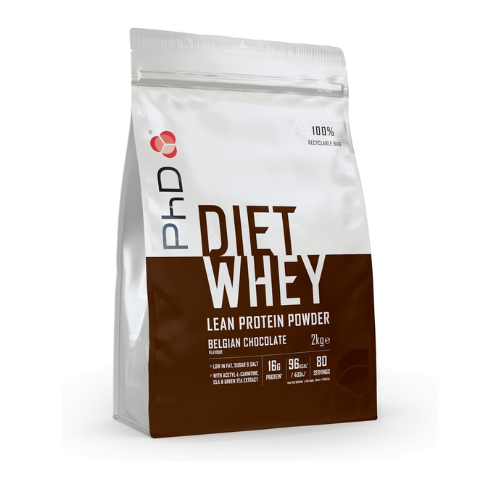 PhD Diet Whey Protein Powder – Belgian Chocolate, 2 kg
