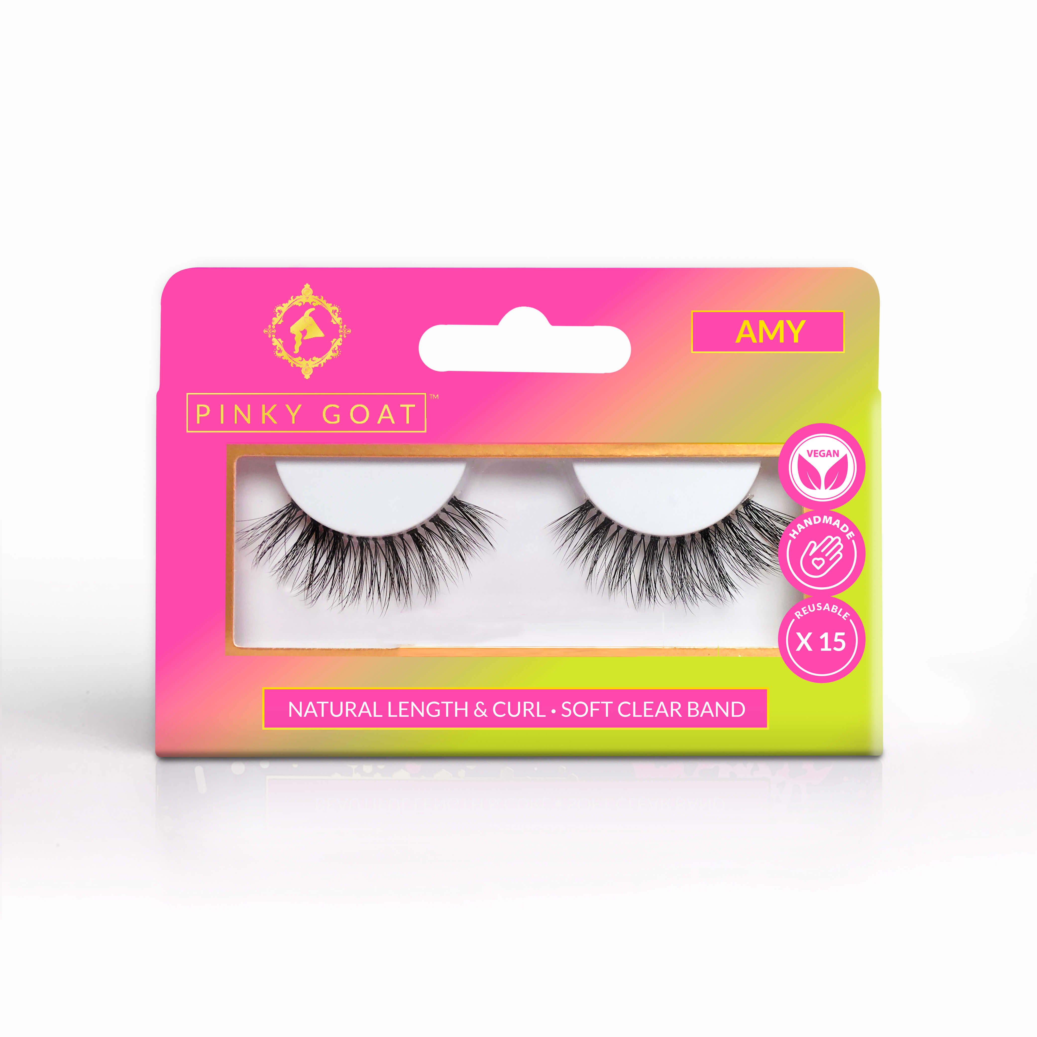Pinky Goat Lashes Amy Natural Length and Curl 680