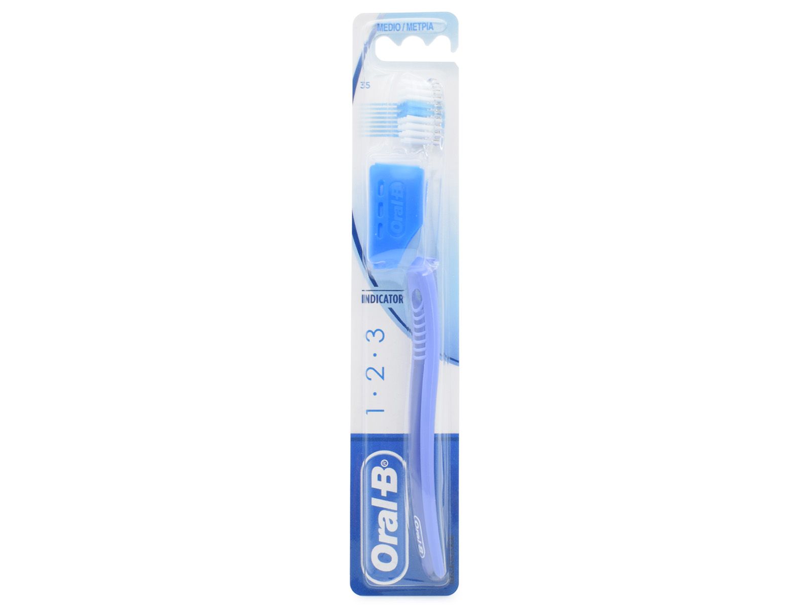 Oral-B 1-2-3 Indicator Toothbrush Medium 35 Purple