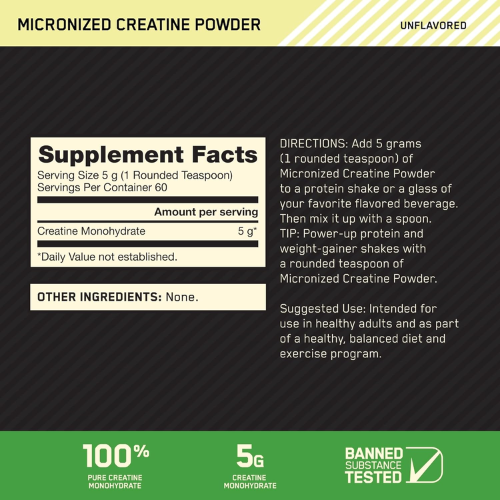 Optimum Nutrition Creatine Powder, Unflavored, 300g 2