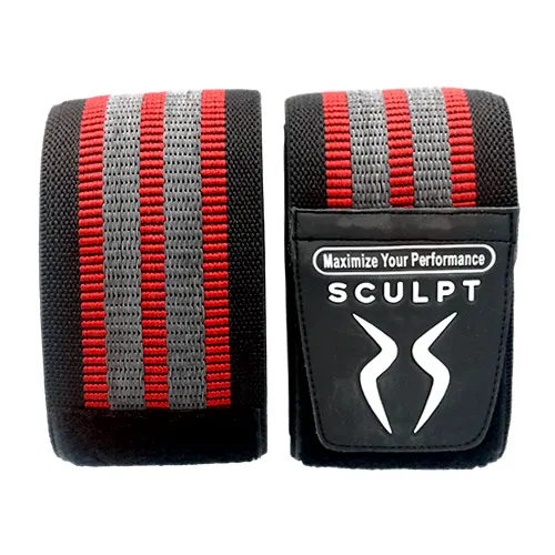 Sculpt Non Slip Knee Wrap Black & Red (6160)