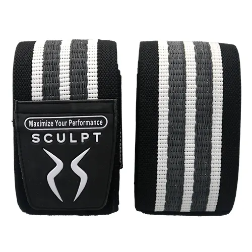 Sculpt Non Slip Knee Wrap Black & White (6061) 1